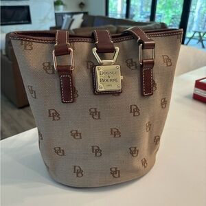 Dooney & Bourke Tan and Brown Shoulder Bag